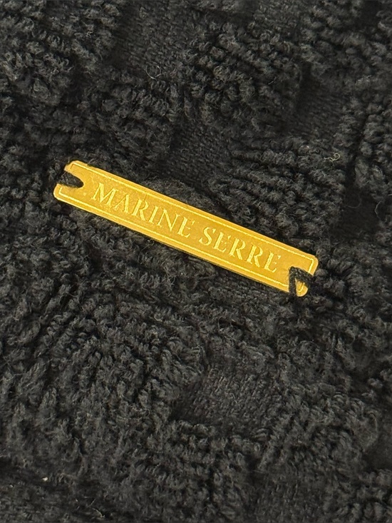 Marine Serre Terry Cloth Bucket Hat Small Black Y2K Minimal Beach Trendy Chic main image 5